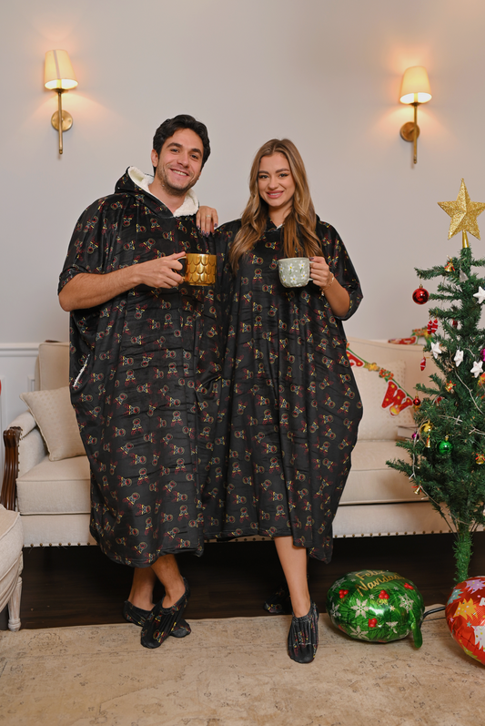 Cozy Elegance Holiday Snuggies - Black